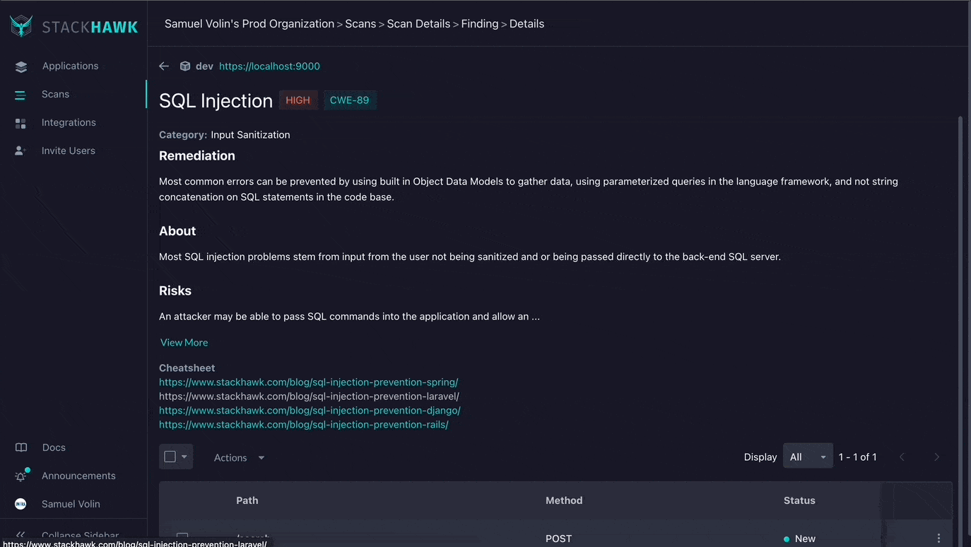 Improvements to the StackHawk Jira Cloud Integration - Gif 1