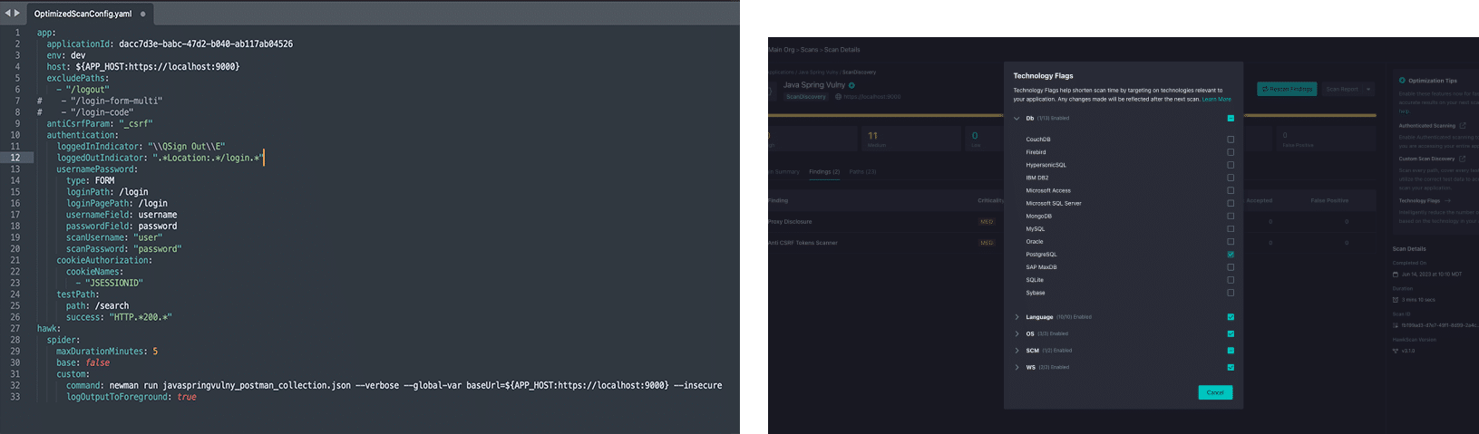 Optimized Scan Config YAML