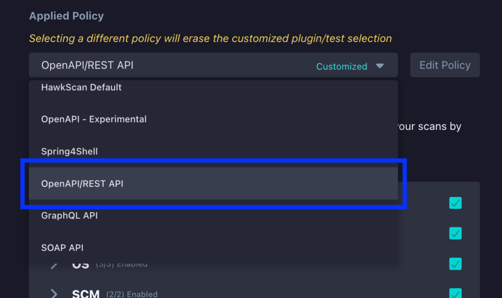 Applied Policy - OpenAPI/REST API