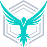 A stylized teal bird with outstretched wings is centered over a geometric, hexagonal gray pattern, symbolizing advanced API Attack Surface Discovery for enhanced security.