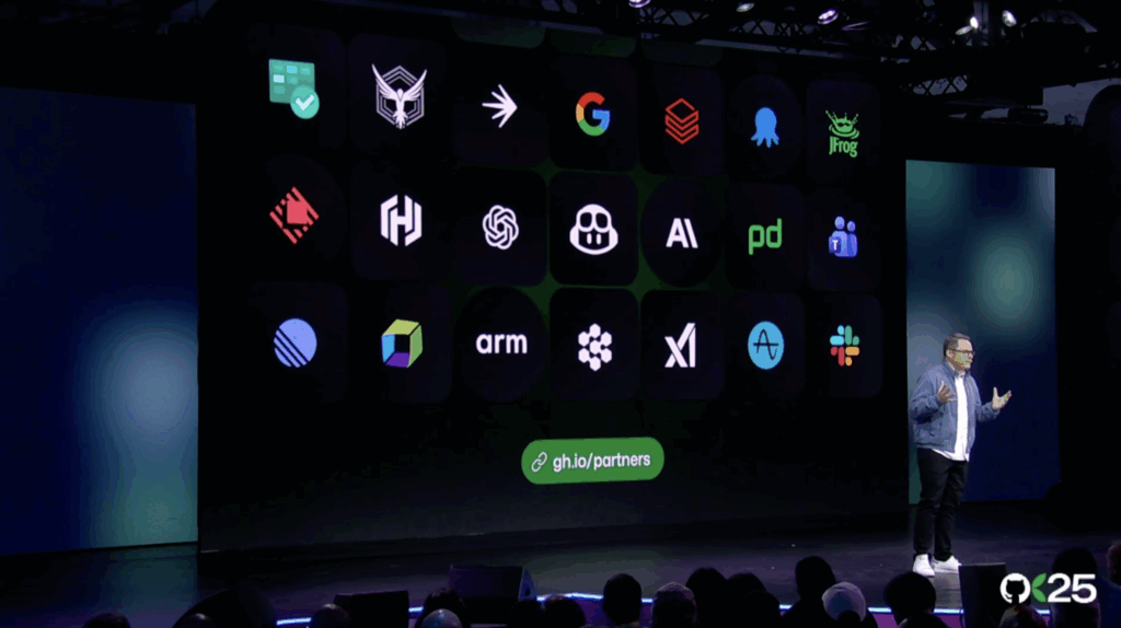 StackHawk logo featured on stage at GitHub Universe 2025