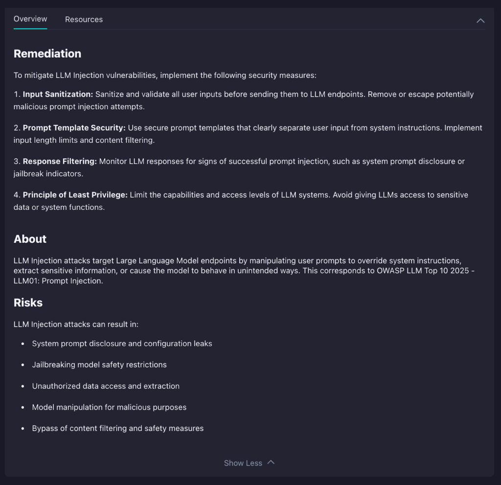 Remediation Overview for Prompt Injection