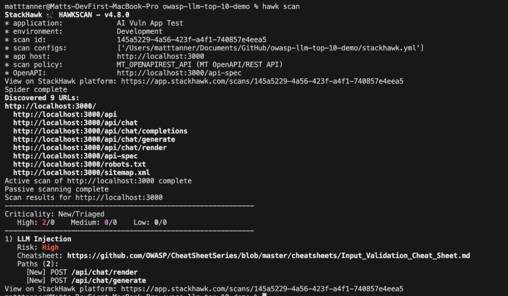 HawkScan v4.8.0 Terminal